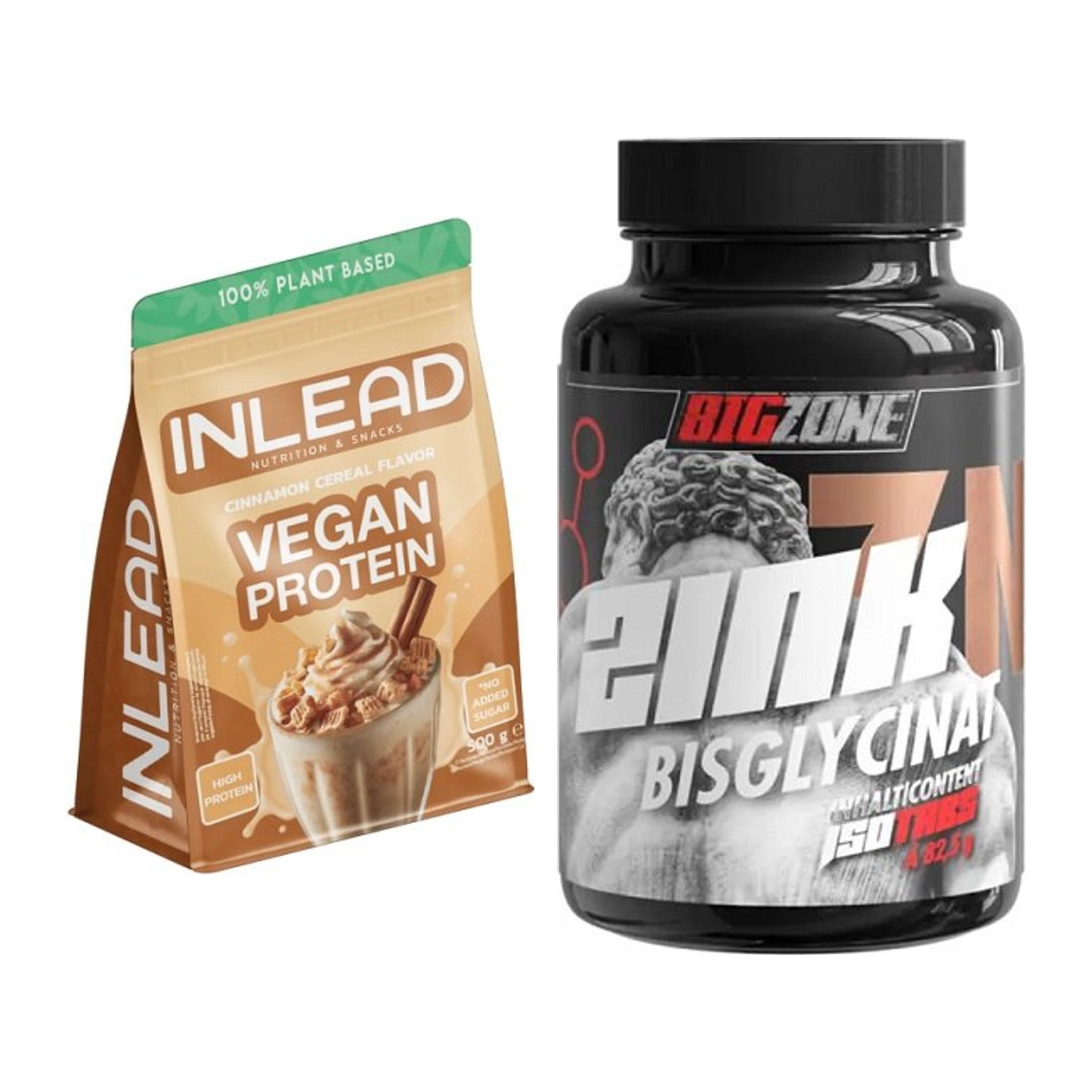 Basis-Set: INLEAD Vegan Protein + Big Zone Zink Bisglycinat – alle enthaltenen Artikel