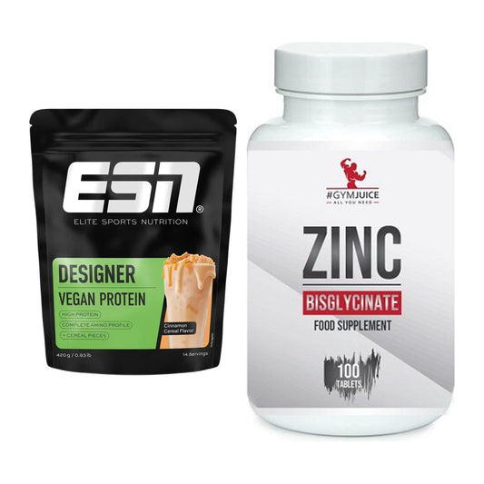 Basis-Set: ESN Designer Vegan Protein + #GYMJUICE ZINC Bisglycinate – alle enthaltenen Artikel