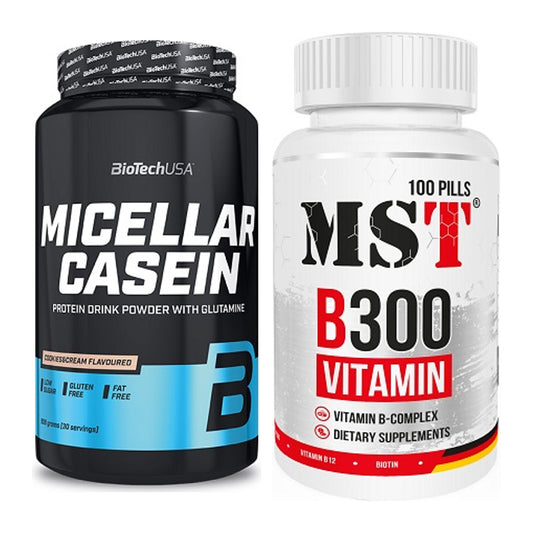 Basis-Set: BioTech Micellar Casein + MST B300 B-Complex 100 Pills – alle enthaltenen Artikel