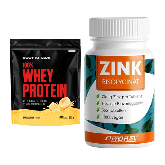 Basis-Set: Body Attack 100% Whey Protein + ProFuel Zink Bisclycinat – alle enthaltenen Artikel