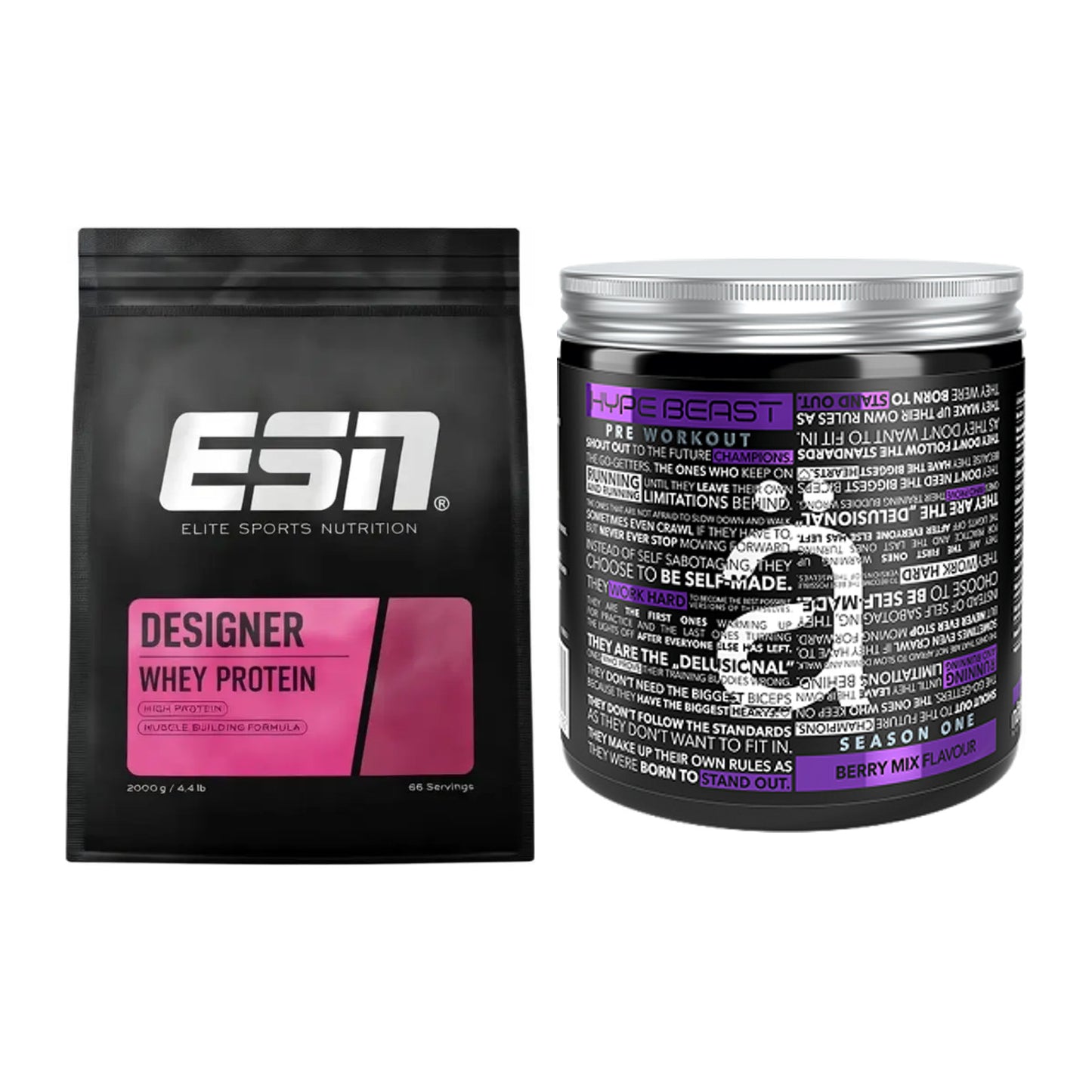 Basis-Set: ESN Designer Whey + Nanosupps Hype Beast – alle enthaltenen Artikel
