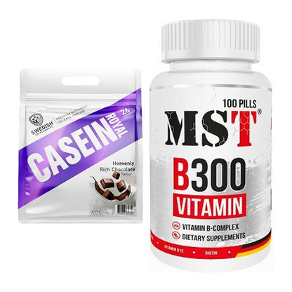 Basis-Set: Swedish Supplements Casein + MST B300 B-Complex 100 Pills – alle enthaltenen Artikel