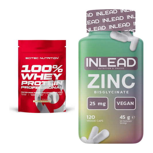 Basis-Set: Scitec 100% Whey Protein + INLEAD Zink Bisglycinate – alle enthaltenen Artikel