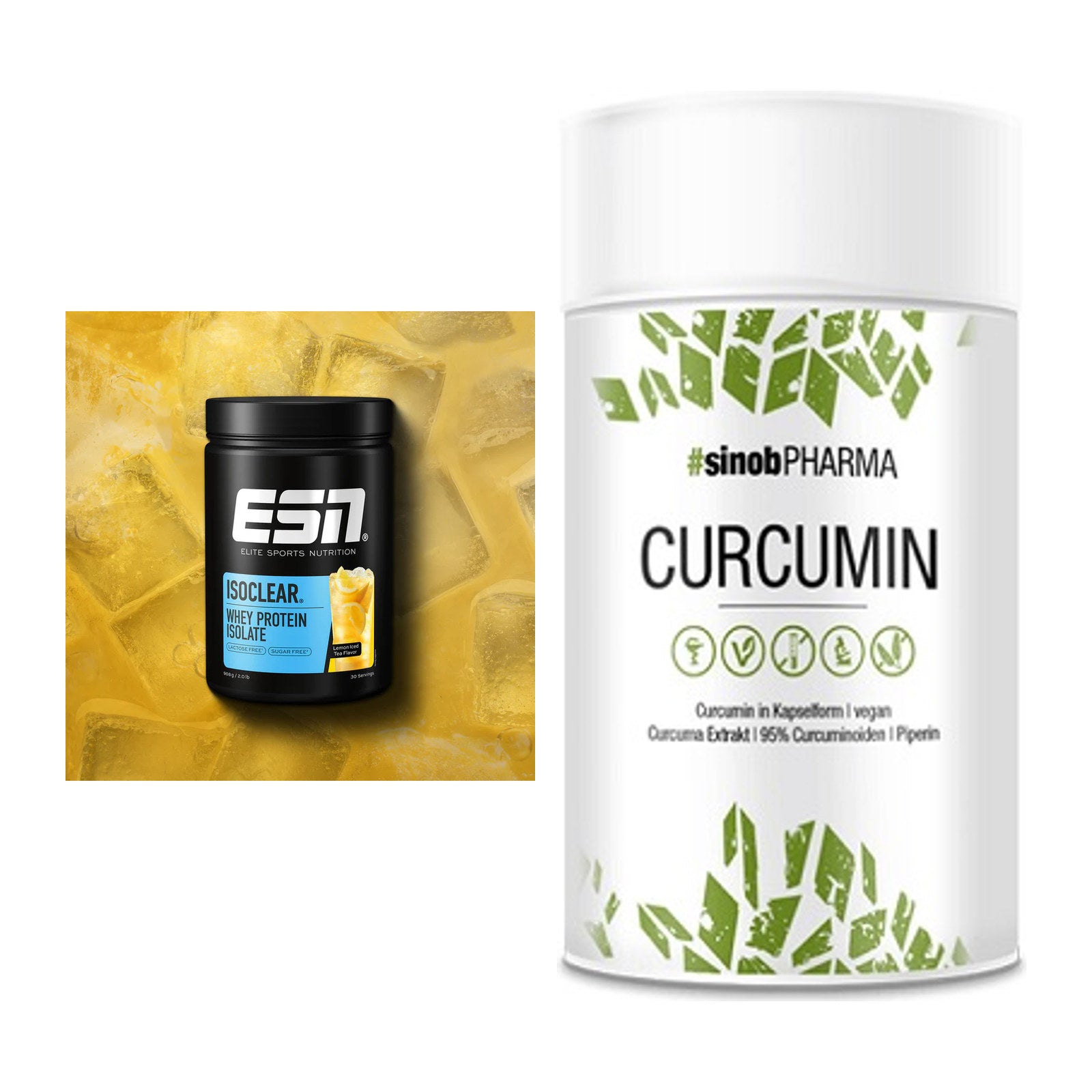 Basis-Set: ESN ISOCLEAR Whey Isolate + Sinob Curcumin 95% – alle enthaltenen Artikel