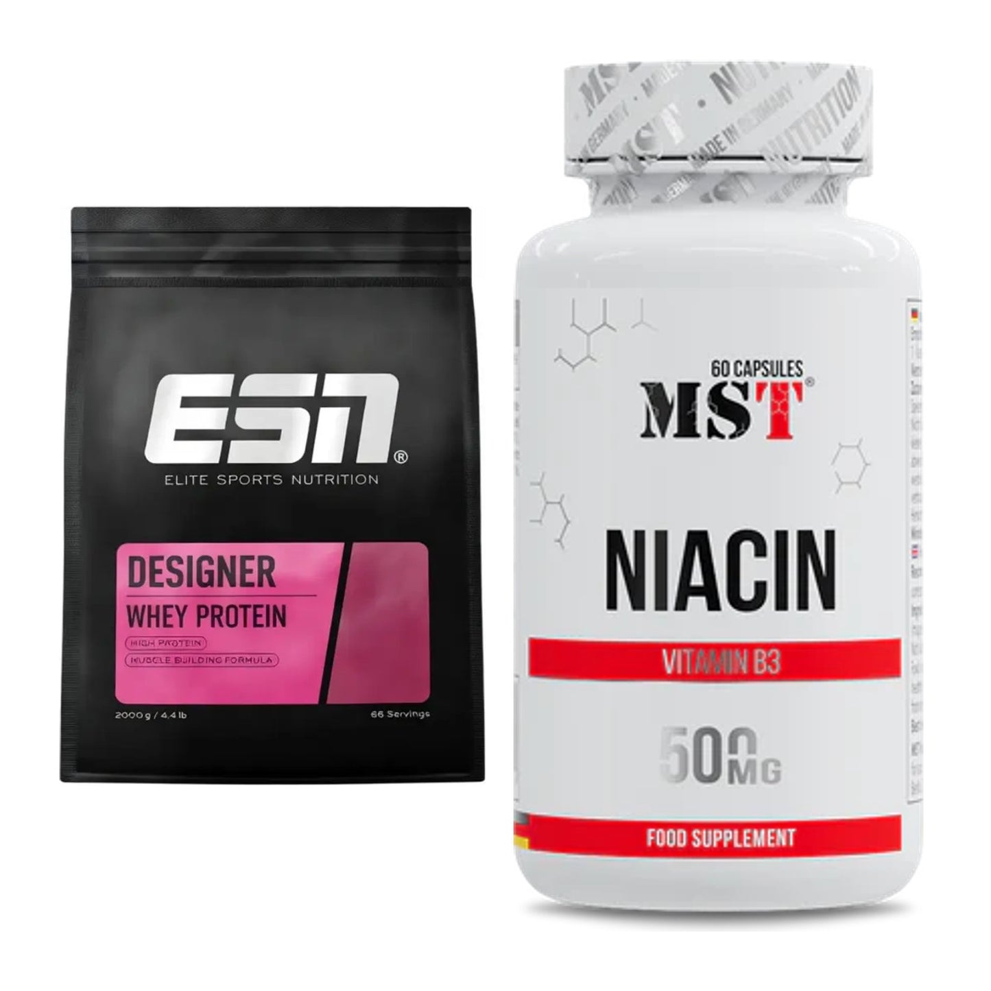 Basis-Set: ESN Designer Whey + MST Niacin – alle enthaltenen Artikel