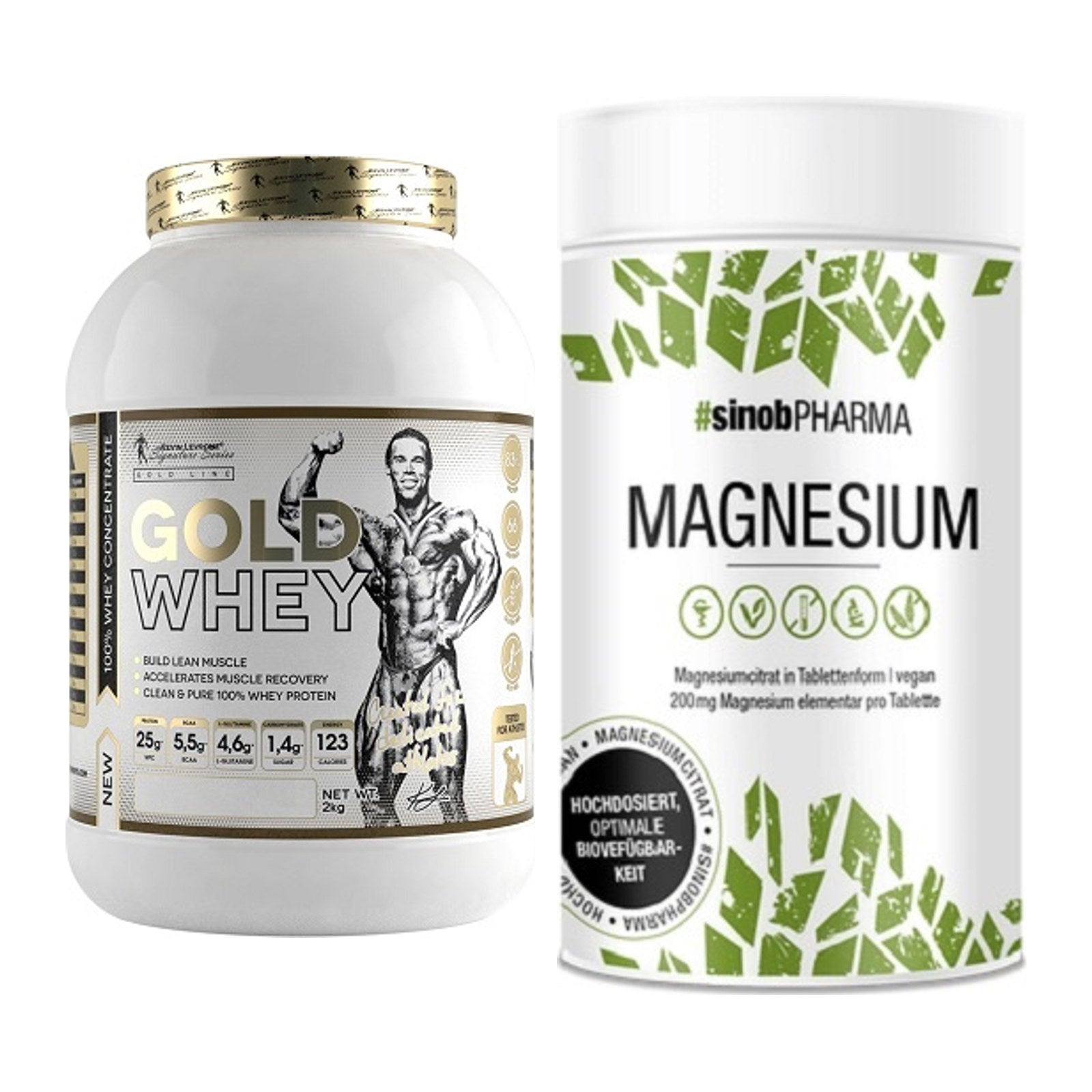 Basis-Set: Kevin Levrone Gold Whey + Sinob Magnesium Citrat – alle enthaltenen Artikel