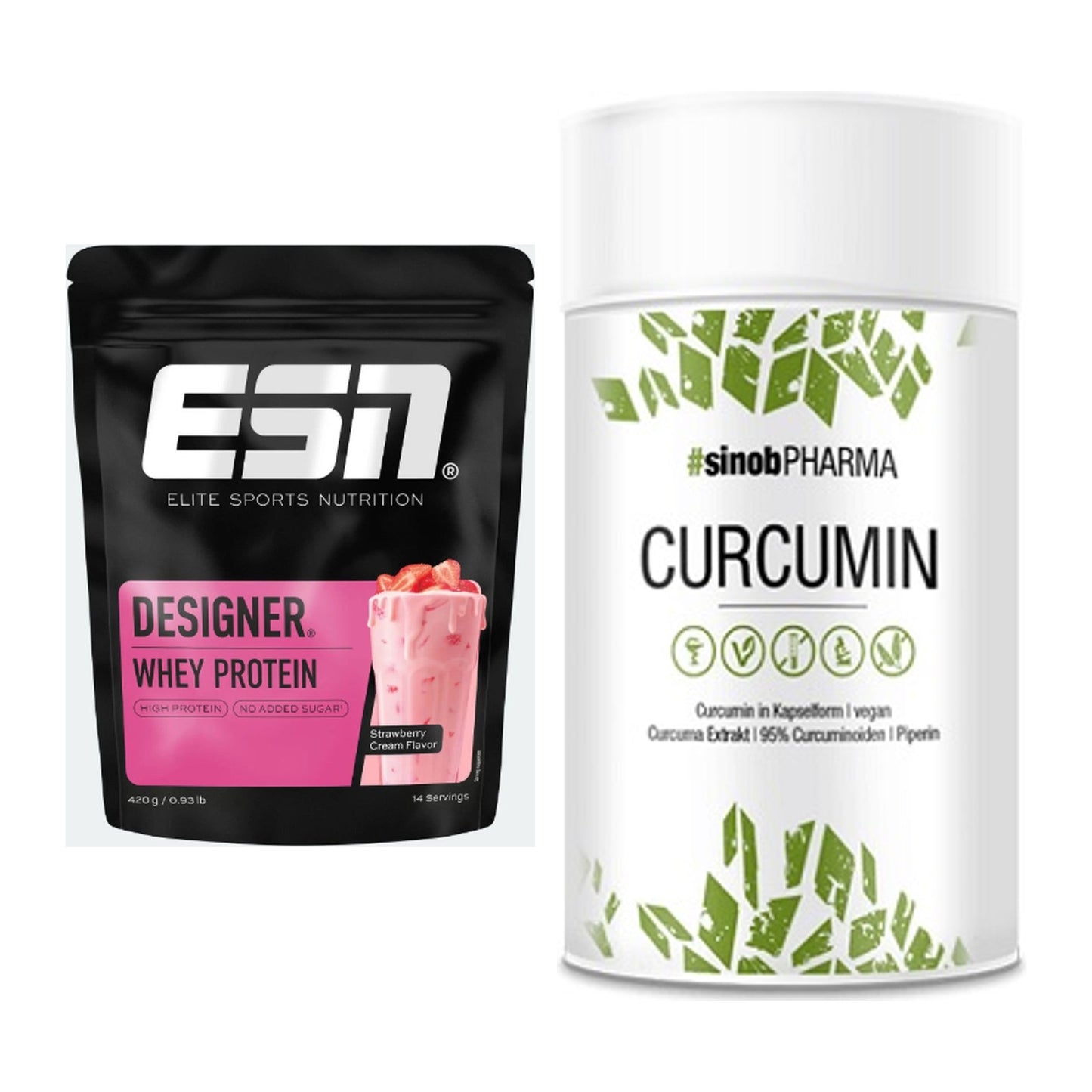 Basis-Set: ESN Designer Whey + Sinob Curcumin 95% – alle enthaltenen Artikel