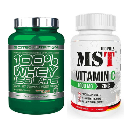 Basis-Set: Scitec Whey Isolate + MST Vitamin C 1000 + Zinc 100 – alle enthaltenen Artikel