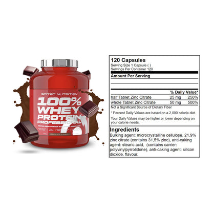 Basis-Set: Scitec 100% Whey Professional + GN Zinc Citrate 120 Tabl. – alle enthaltenen Artikel