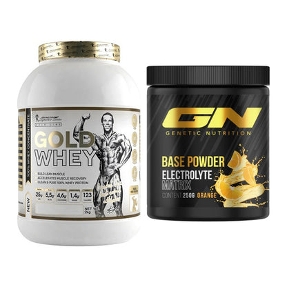 Basis-Set: Kevin Levrone Gold Whey + GN Base Powder – alle enthaltenen Artikel