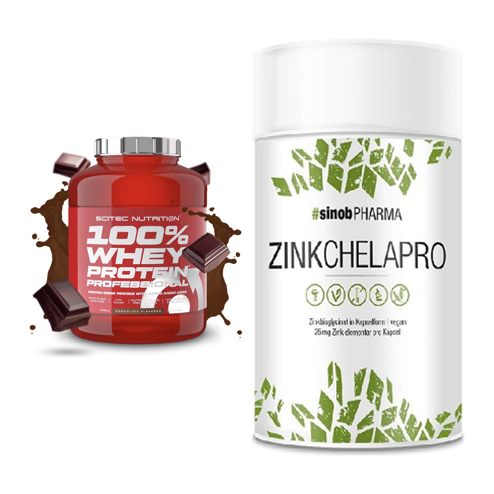 Basis-Set: Scitec 100% Whey Professional + Sinob Zink Chelapro – alle enthaltenen Artikel