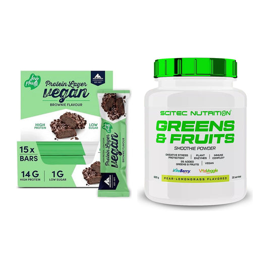 Basis-Set: Multipower Vegan Protein Layer Bar + Scitec Greens & Fruits – alle enthaltenen Artikel