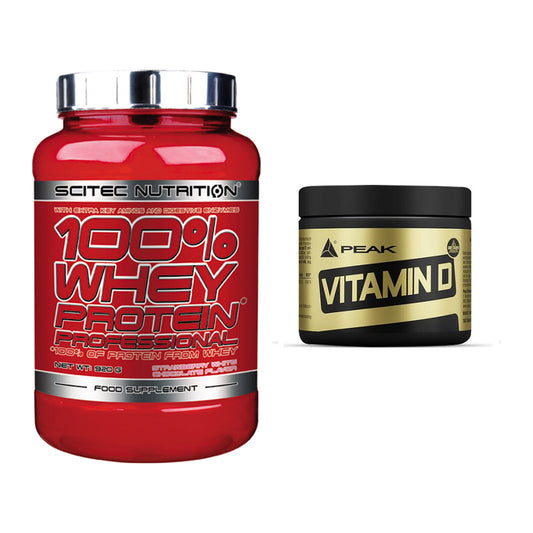Basis-Set: Scitec 100% Whey Professional + Peak Vitamin D 180 Tabl. – alle enthaltenen Artikel