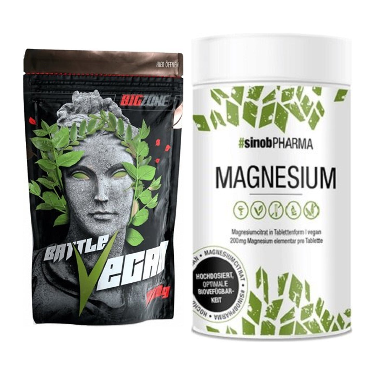 Basis-Set: Big Zone Battle Vegan + Sinob Magnesium Citrat – alle enthaltenen Artikel