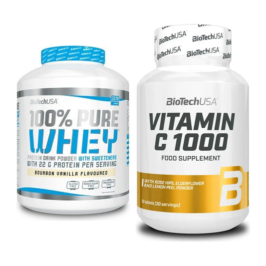 Basis-Set: BioTech 100% Pure Whey + BioTech Vitamin C 1000 30 Tabl. – alle enthaltenen Artikel