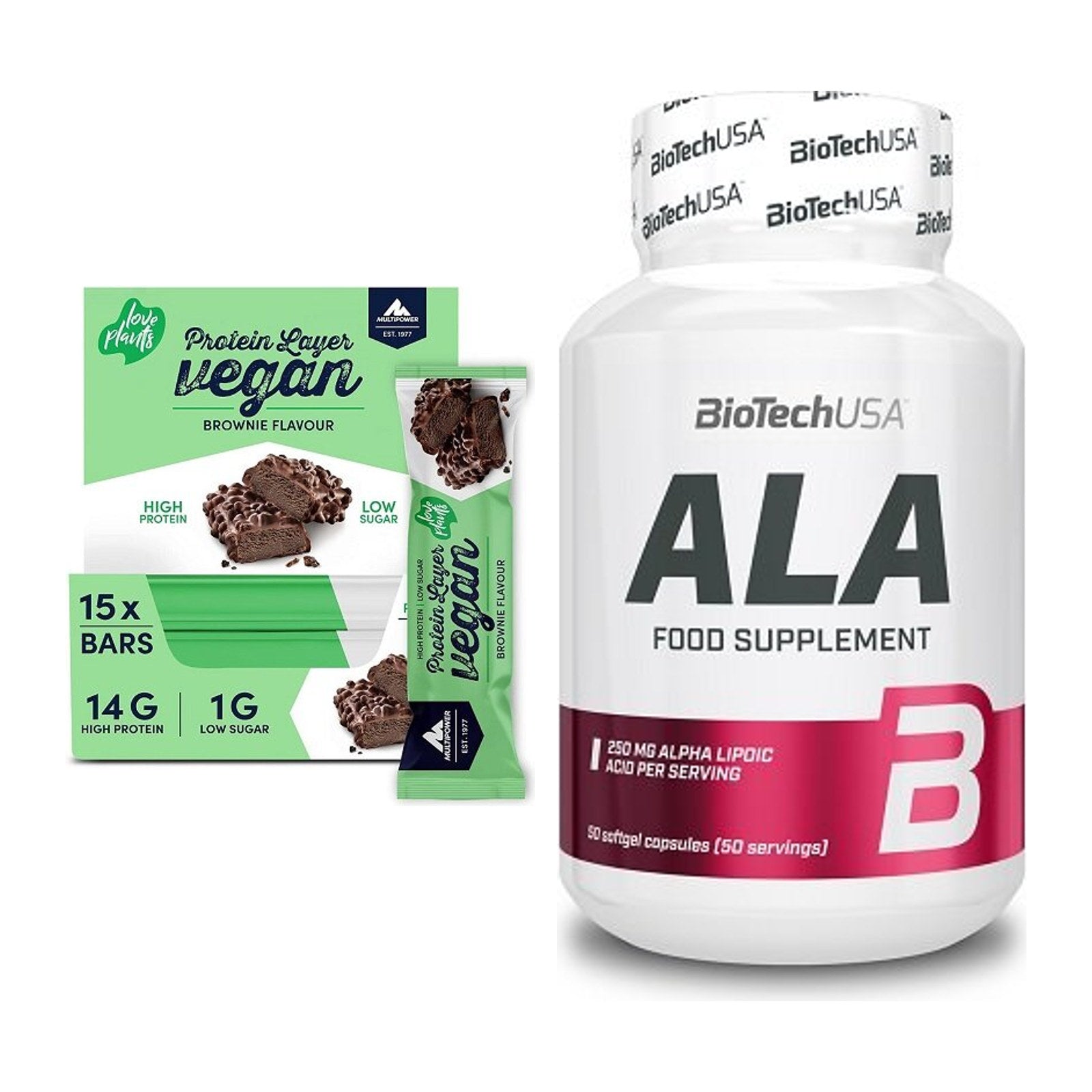 Basis-Set: Multipower Vegan Protein + BioTech ALA alpha lipoic – alle enthaltenen Artikel
