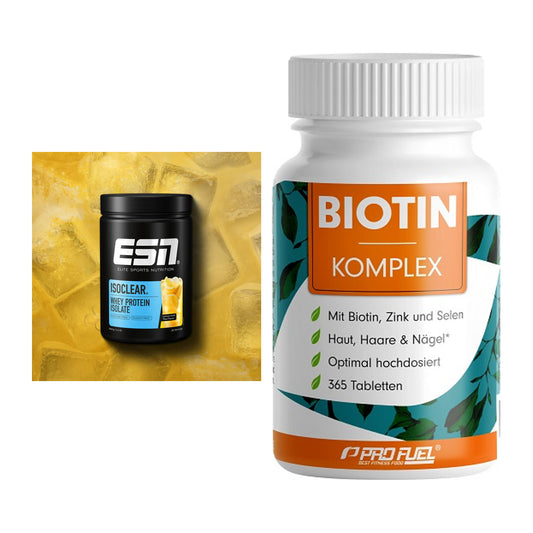Basis-Set: ESN ISOCLEAR Whey Isolate + ProFuel BIOTIN Komplex – alle enthaltenen Artikel