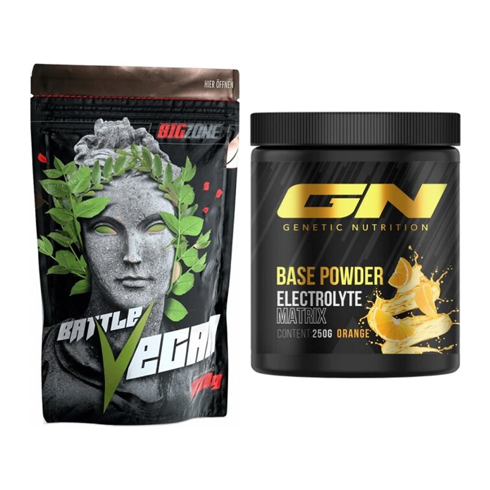 Basis-Set: Big Zone Battle Vegan + GN Base Powder – alle enthaltenen Artikel