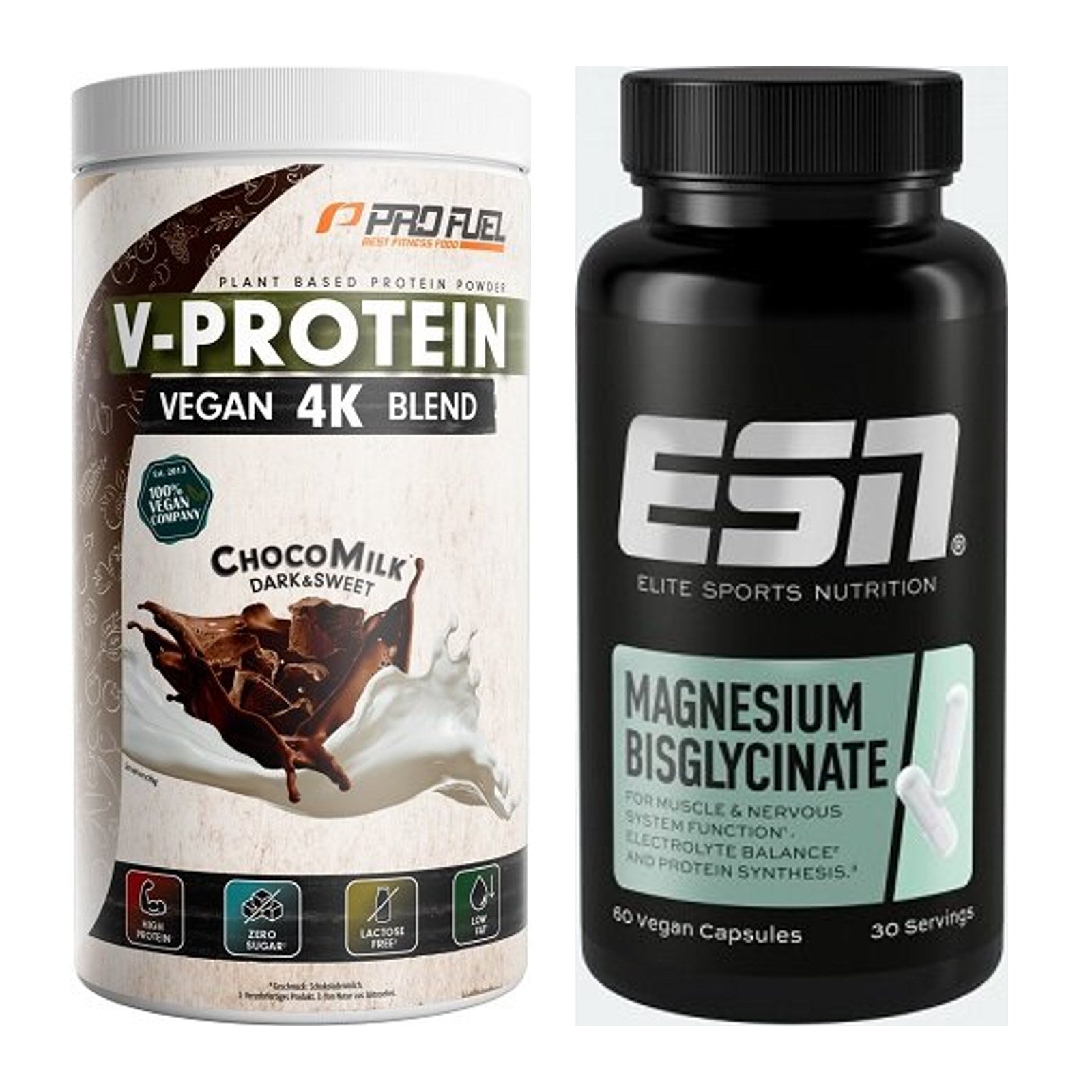Basis-Set: ProFuel V-PROTEIN vegan 4K + ESN Magnesium Bisglycinate – alle enthaltenen Artikel