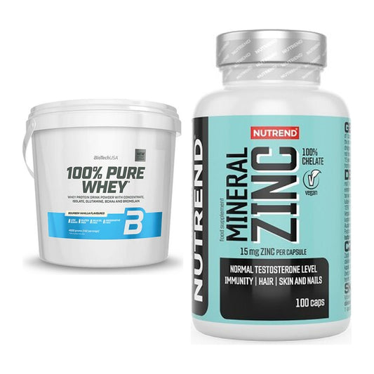 Basis-Set: BioTech 100% Pure Whey + Nutrend Zinc Chelate 15mg – alle enthaltenen Artikel