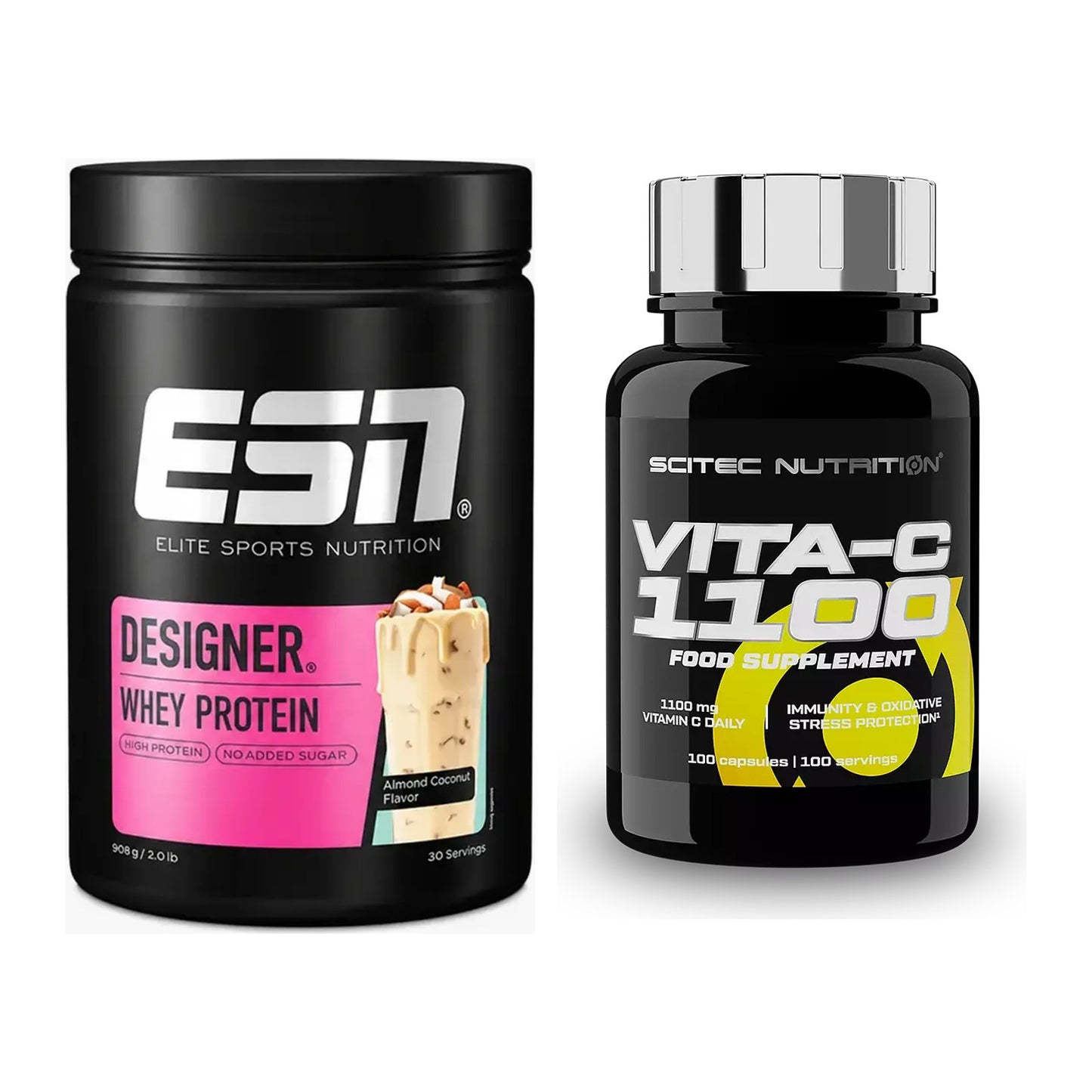 Basis-Set: ESN Designer Whey + Scitec Vitamin C 1100 – alle enthaltenen Artikel