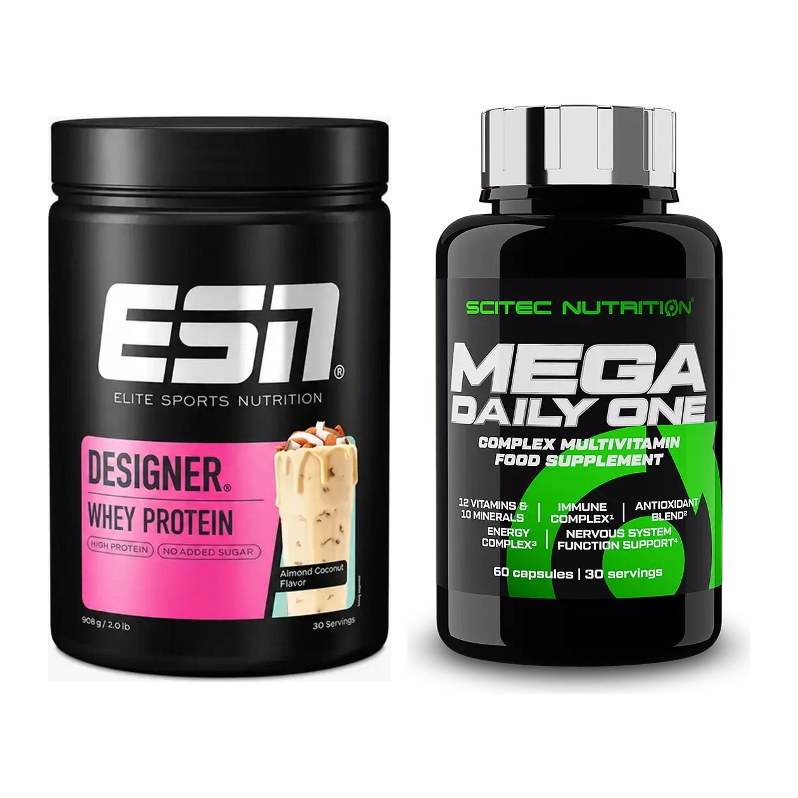 Basis-Set: ESN Designer Whey + Scitec Mega Daily One Plus – alle enthaltenen Artikel