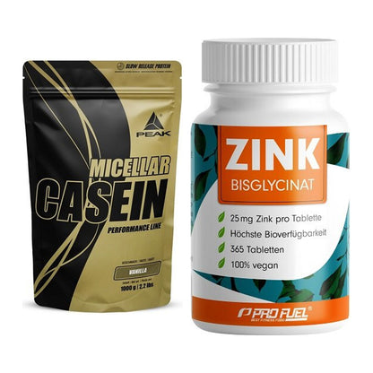 Basis-Set: Peak Micellar Casein + ProFuel Zink Bisclycinat – alle enthaltenen Artikel