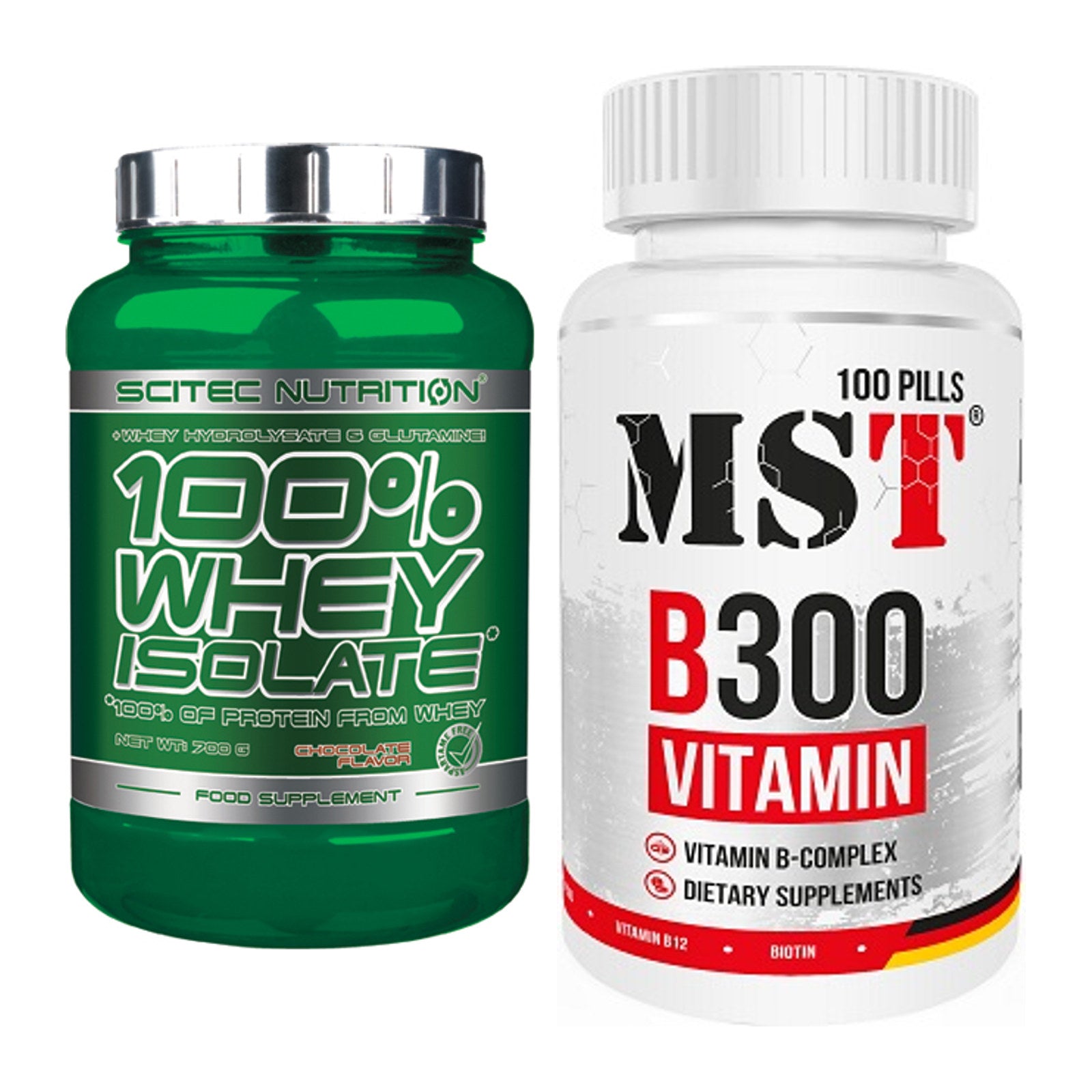 Basis-Set: Scitec Whey Isolate + MST B300 B-Complex 100 Pills – alle enthaltenen Artikel