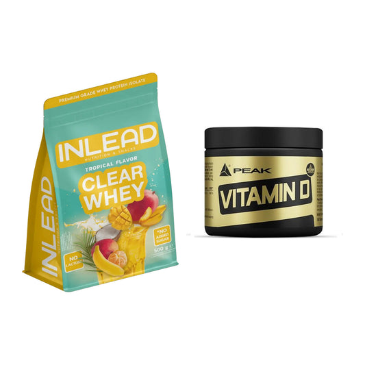 Basis-Set: INLEAD Clear Whey Isolate + Peak Vitamin D 180 Tabl. – alle enthaltenen Artikel