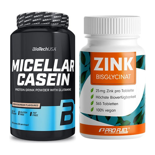 Basis-Set: BioTech Micellar Casein + ProFuel Zink Bisclycinat – alle enthaltenen Artikel