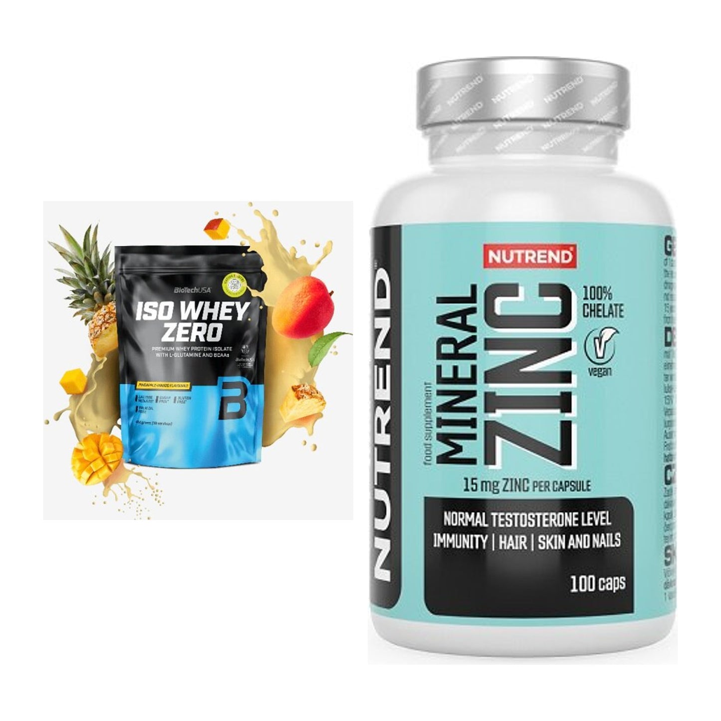 Basis-Set: BioTech Iso Whey Zero + Nutrend Zinc Chelate 15mg – alle enthaltenen Artikel