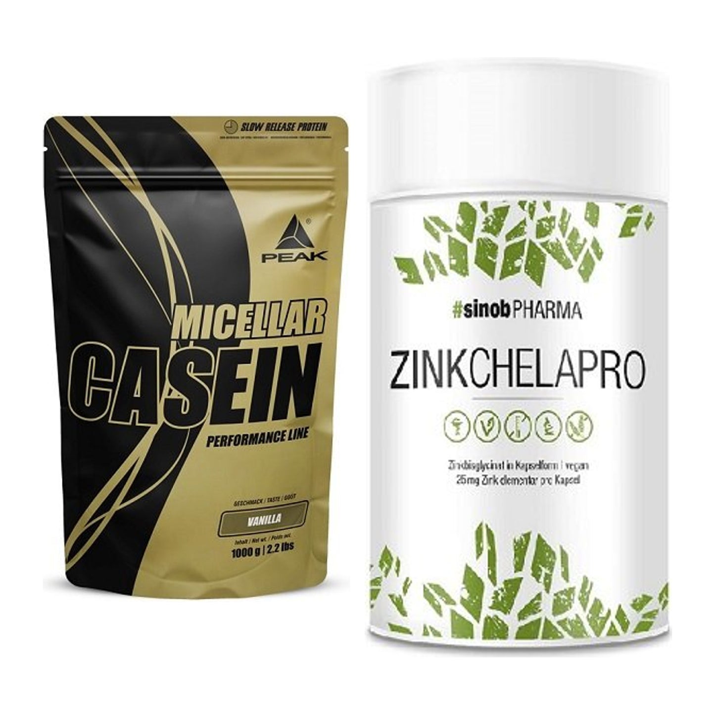 Basis-Set: Peak Micellar Casein + Sinob Zink Chelapro – alle enthaltenen Artikel