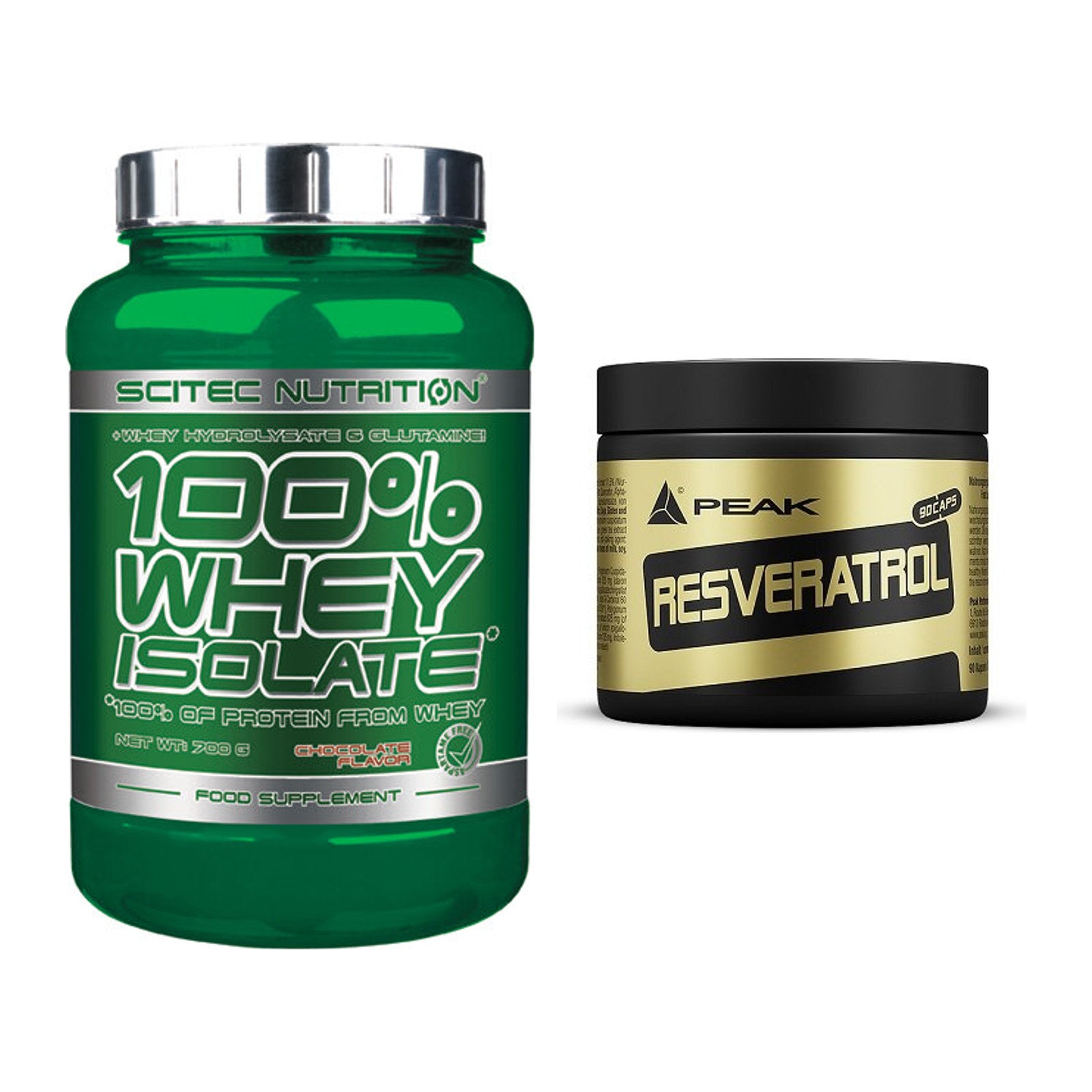 Basis-Set: Scitec Whey Isolate + Peak Resveratrol – alle enthaltenen Artikel
