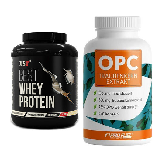 Basis-Set: MST Best Whey Protein + ProFuel OPC Traubenkernextrakt – alle enthaltenen Artikel