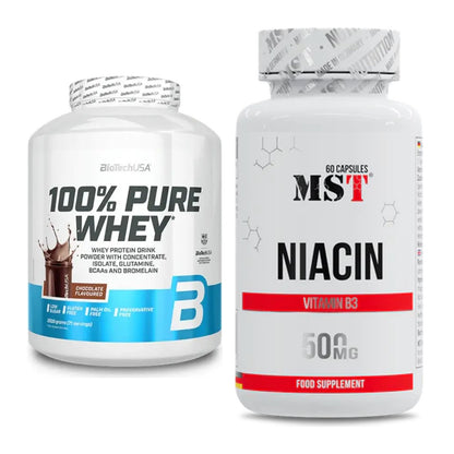 Basis-Set: BioTech 100% Pure Whey + MST Niacin – alle enthaltenen Artikel
