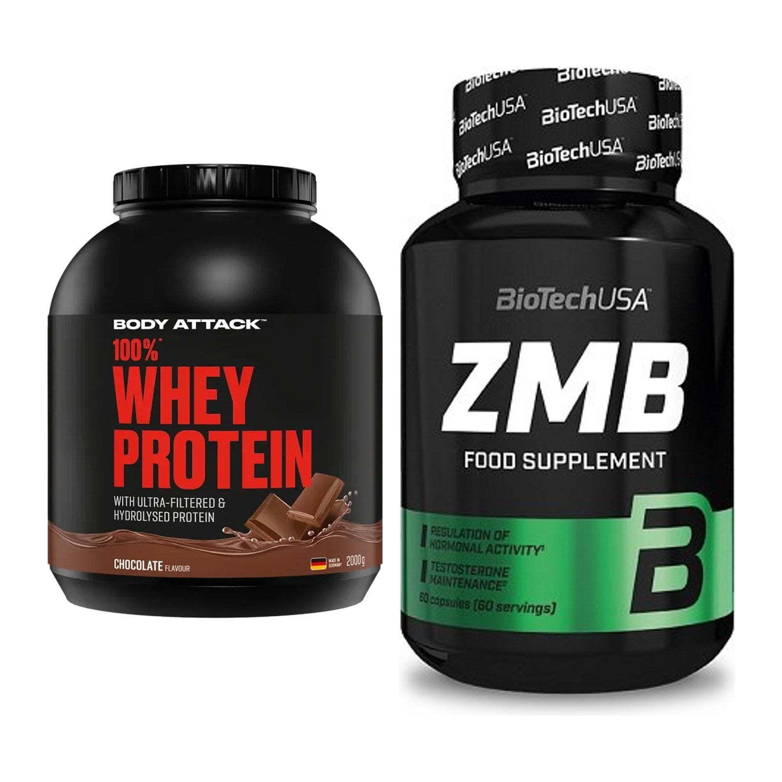 Basis-Set: Body Attack 100% Whey Protein + BioTech ZMB – alle enthaltenen Artikel