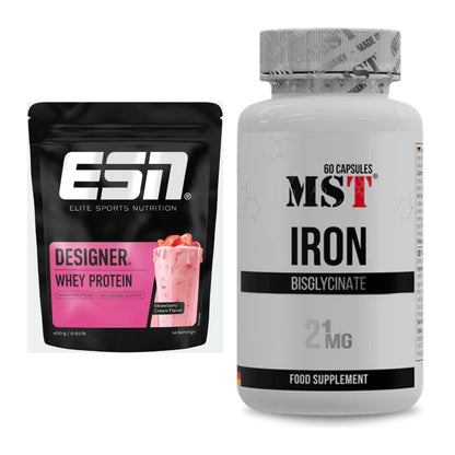 Basis-Set: ESN Designer Whey + MST Iron Bisglycinate – alle enthaltenen Artikel