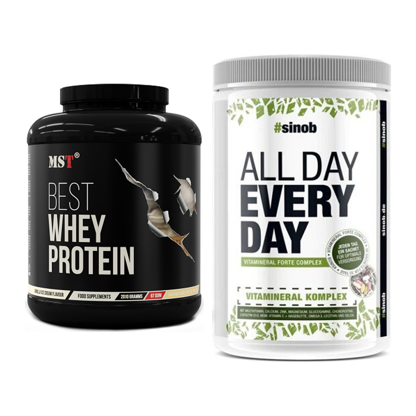 Basis-Set: MST Best Whey Protein + Sinob All Day Every Day 30 Serv. – alle enthaltenen Artikel