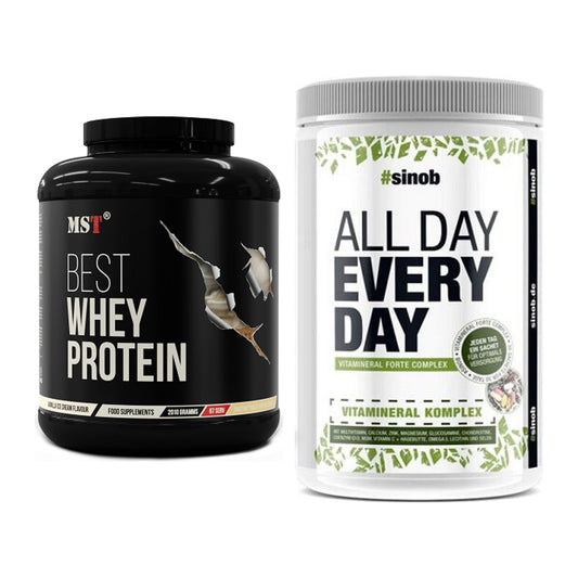 Basis-Set: MST Best Whey Protein + Sinob All Day Every Day 30 Serv. – alle enthaltenen Artikel
