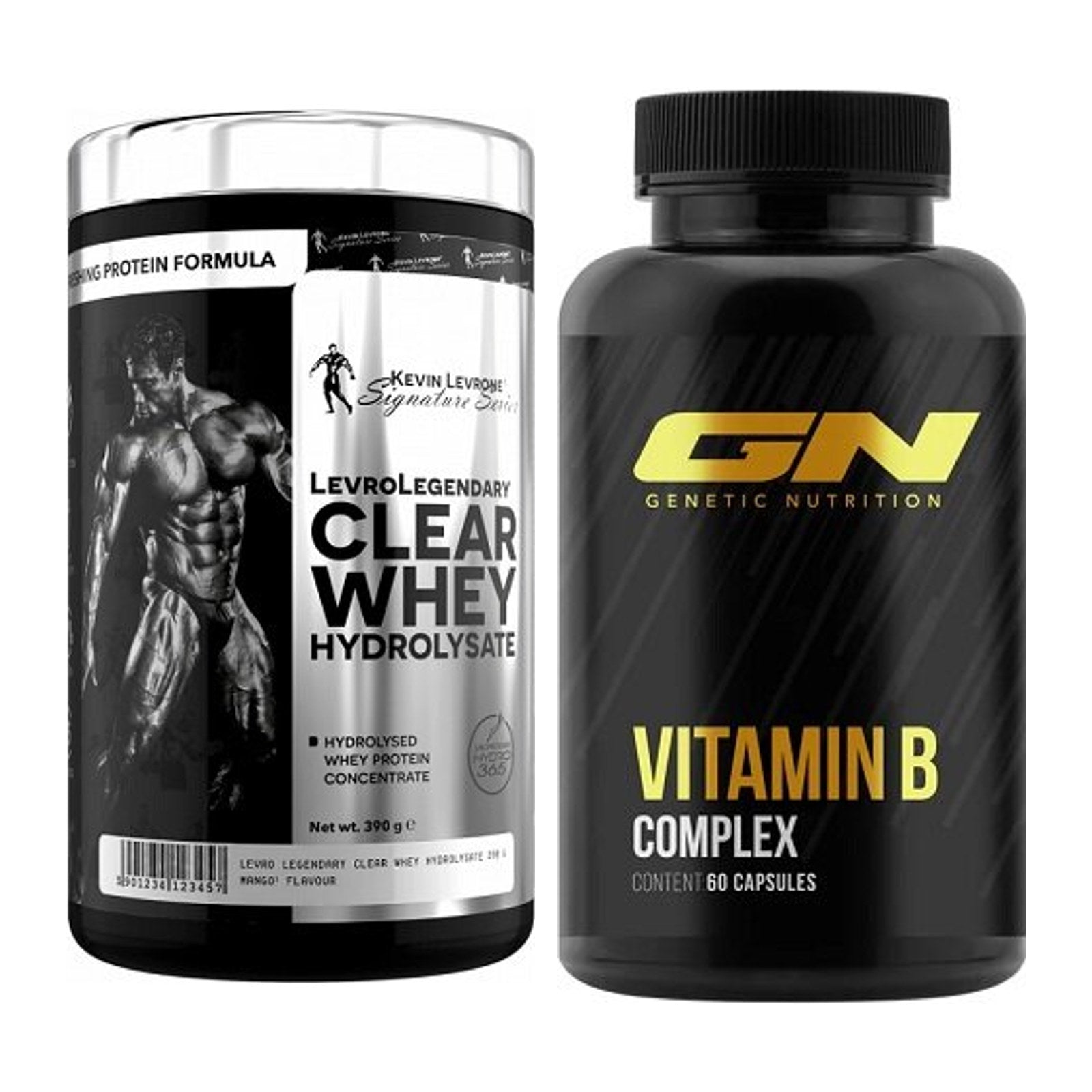 Basis-Set: Kevin Levrone Clear Whey + GN Vitamin B-Complex – alle enthaltenen Artikel