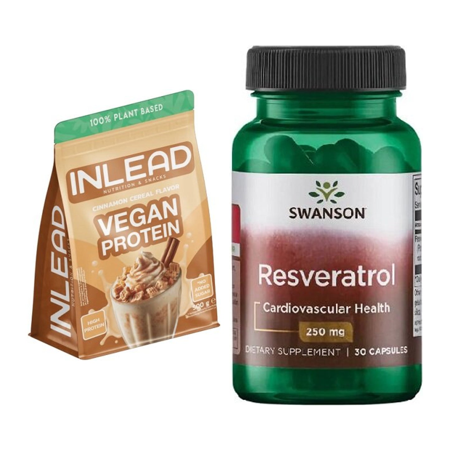 Basis-Set: INLEAD Vegan Protein + Swanson Resveratrol – alle enthaltenen Artikel