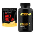 Basis-Set: Body Attack 100% Whey Protein + GN Vitamin C Health Line – alle enthaltenen Artikel
