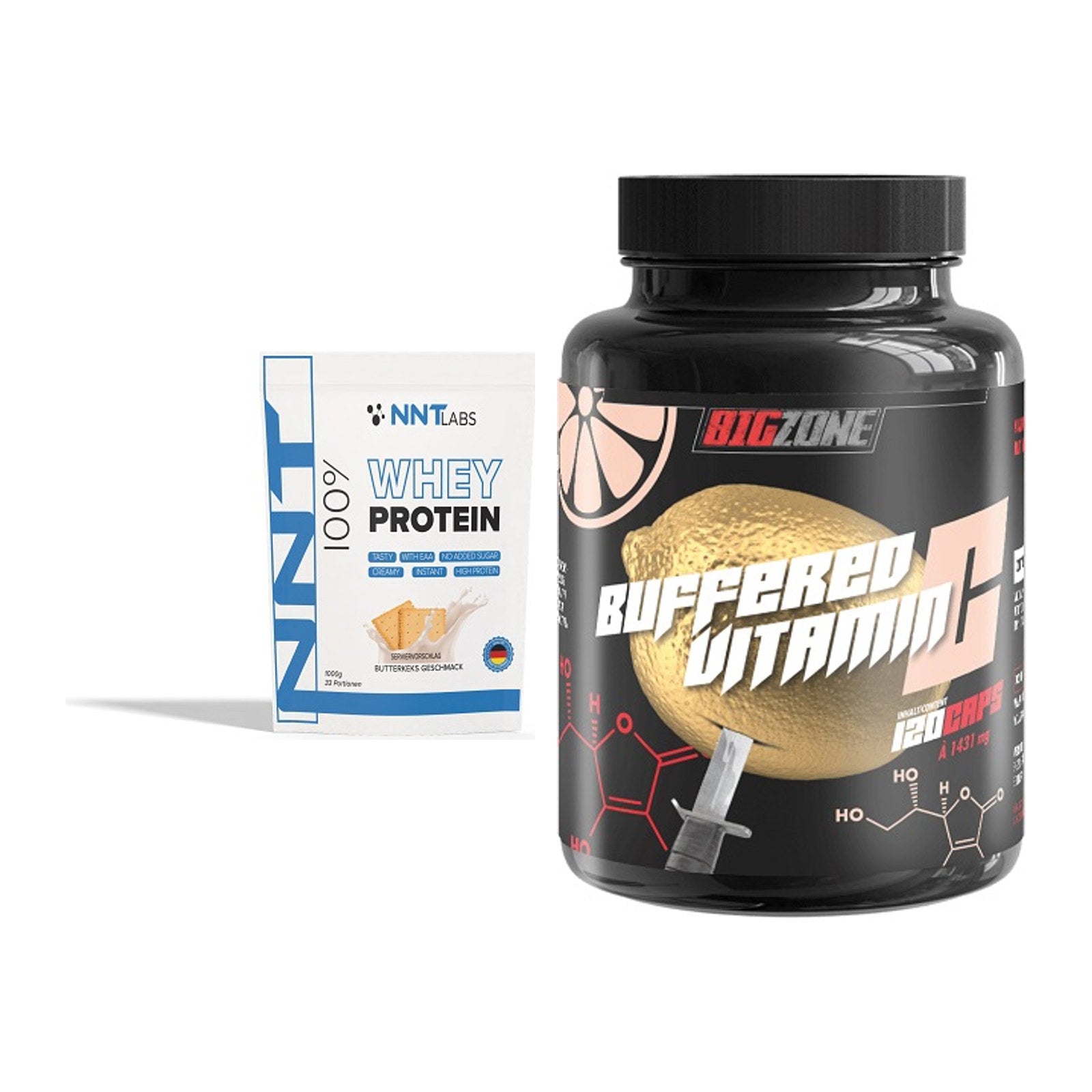 Basis-Set: NNT Whey + Big Zone Buffered Vitamin C – alle enthaltenen Artikel