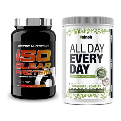 Basis-Set: Scitec IsoClear Protein + Sinob All Day Every Day 30 Serv. – alle enthaltenen Artikel