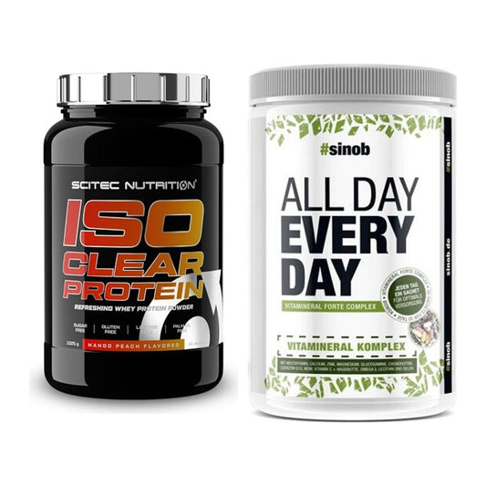Basis-Set: Scitec IsoClear Protein + Sinob All Day Every Day 30 Serv. – alle enthaltenen Artikel