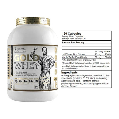 Basis-Set: Kevin Levrone Gold Whey + GN Zinc Citrate 120 Tabl. – alle enthaltenen Artikel