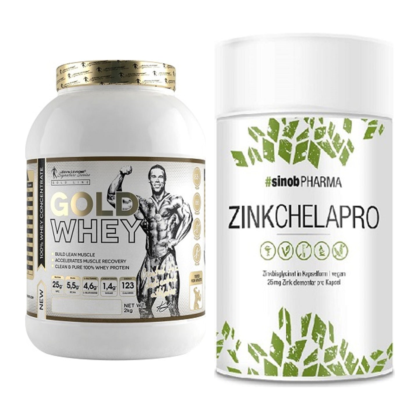 Basis-Set: Kevin Levrone Gold Whey + Sinob Zink Chelapro – alle enthaltenen Artikel
