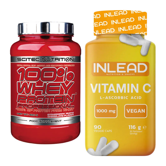 Basis-Set: Scitec 100% Whey Professional + INLEAD Vitamin C – alle enthaltenen Artikel