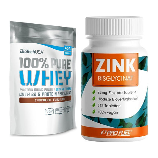 Basis-Set: BioTech 100% Pure Whey + ProFuel Zink Bisclycinat – alle enthaltenen Artikel