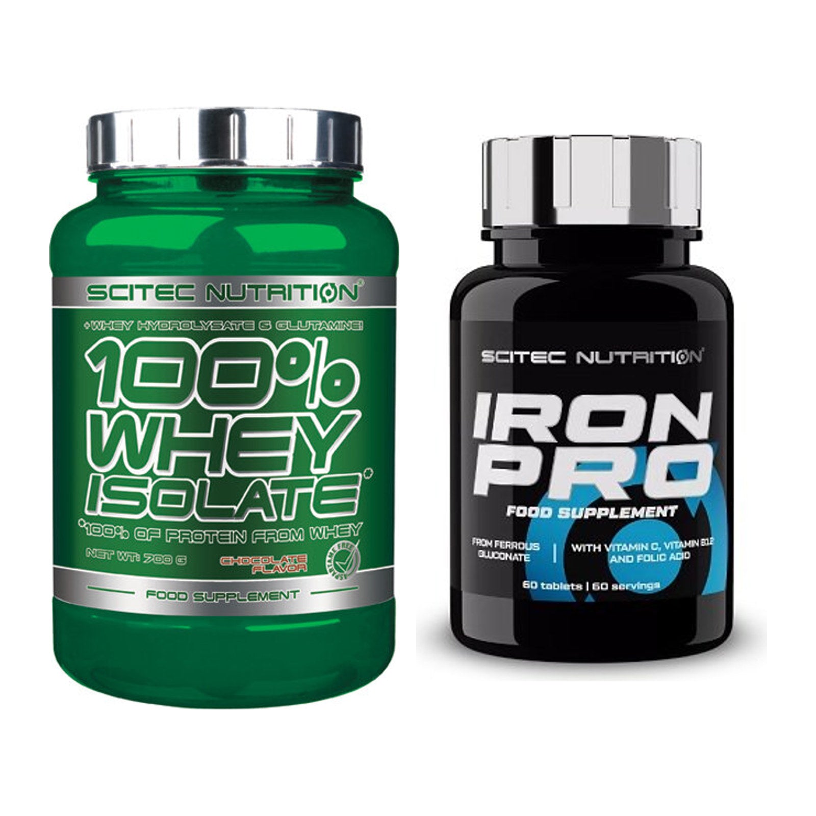 Basis-Set: Scitec Whey Isolate + Scitec Iron Pro – alle enthaltenen Artikel